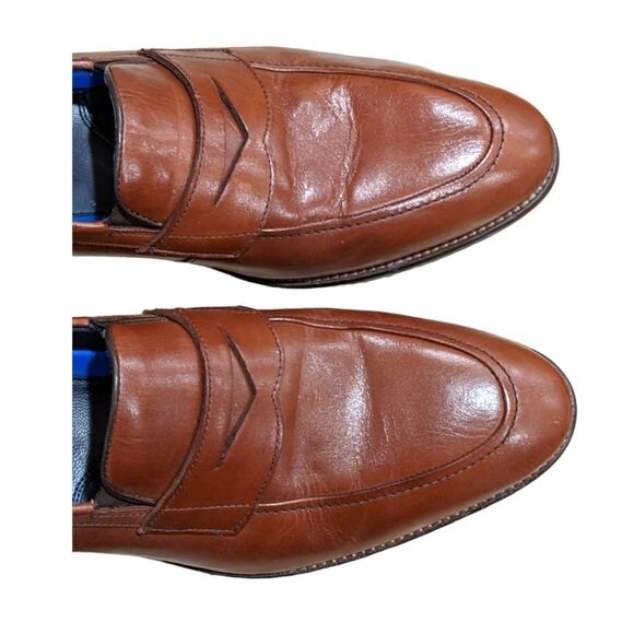 Johnston & Murphy Men's Stockton Penny Loafers Brown Leather Dress Shoes Size 8M - Picture 9 of 12